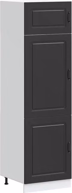 Mobile da cucina Kalmar HELLOSHOP26 in legno composito nero opaco, stile moderno, L: 60 cm, P: 57 cm, H: 207 cm