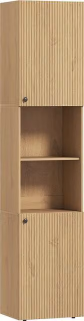 Colonna bagno HOMCOM in legno rovere con 2 armadietti e 6 livelli di ripiani, colore marrone