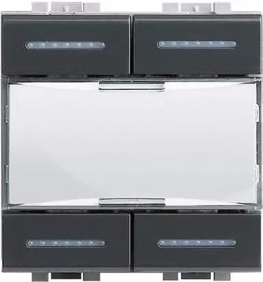 Comando 4 canali con estetica dimmer Living Light BTICINO nero