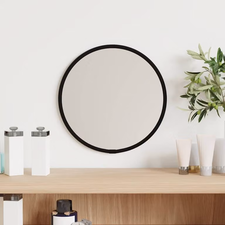 Specchio da parete rotondo vidaXL nero Ø 20 cm