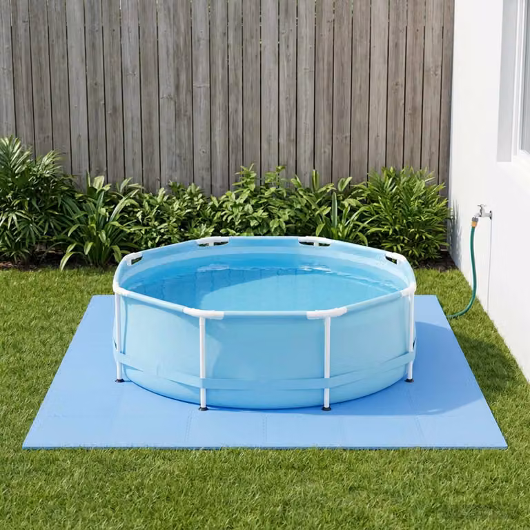 vidaXL Set di 6 Tappetini per Piscina in Schiuma EVA Blu