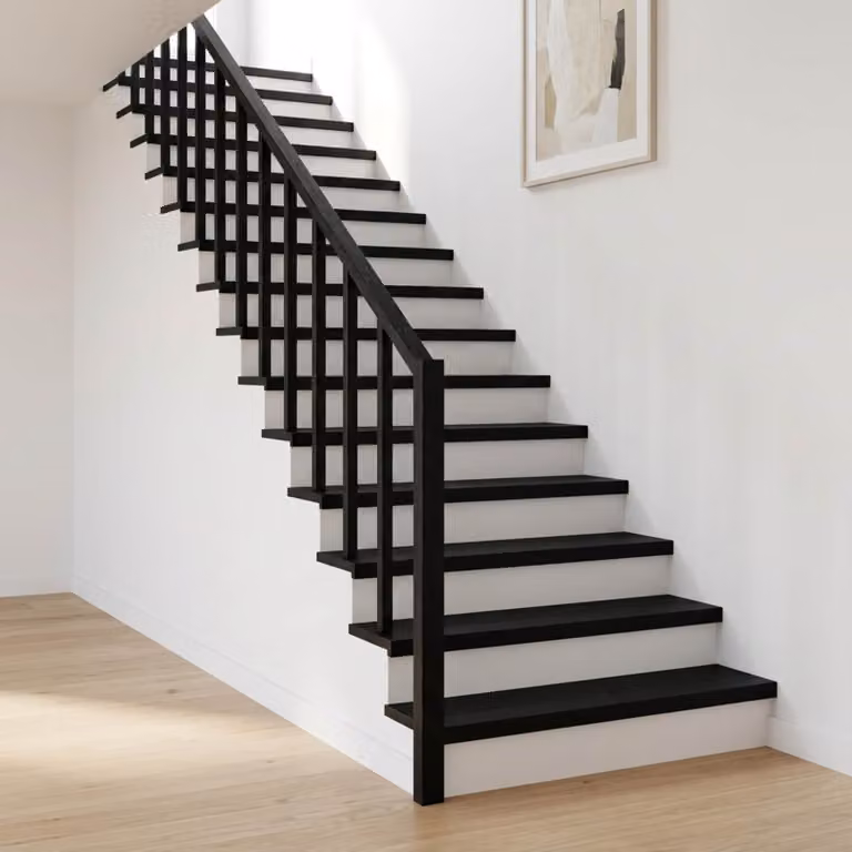 Set di 16 tappeti per scale vidaXL neri, design moderno e resistente, L 110 x P 30 x H 2 cm