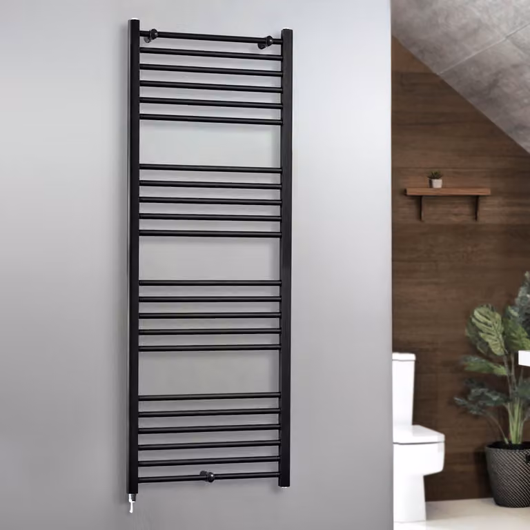 Scaldasalviette Elettrico Diritto Nox ECOSO di Hudson Reed, Nero, L: 60 cm, H: 160 cm