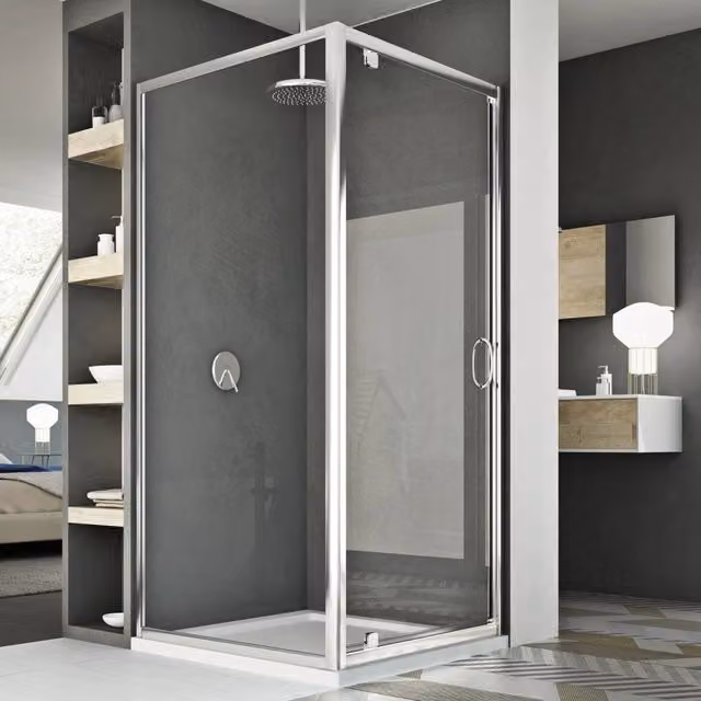 Box Doccia Rettangolare Idralite Sintesi Duo 1 Trasparente L: 75 cm, P: 90 cm, H: 185 cm