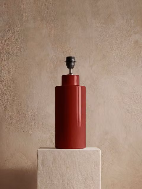 Base per lampada cilindrica in ceramica color terracotta Kenay Home