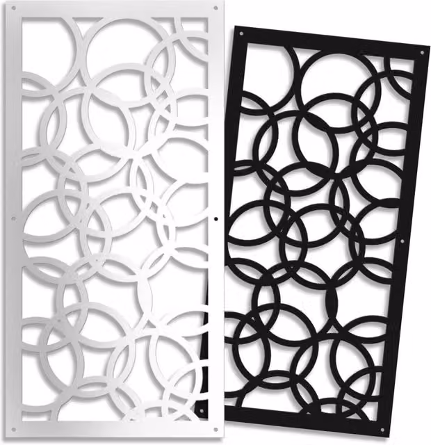 Pannello in PVC traforato Signorbit Cerchi Small, Colore: bianco, L: 98 cm, H: 198 cm, Spessore: 1 cm