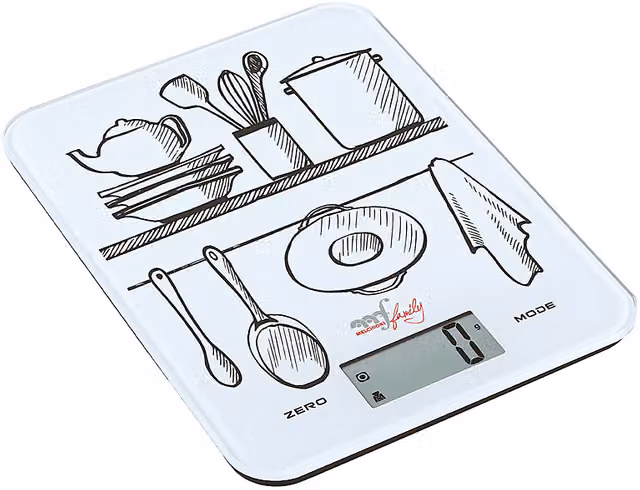 Bilancia da cucina elettronica MELCHIONI FAMILY GLASS bianca con display digitale e funzione tara