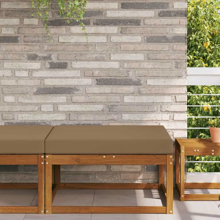 Cuscino quadrato per divano da esterno vidaXL in poliestere, beige o marrone, 80 x 80 cm