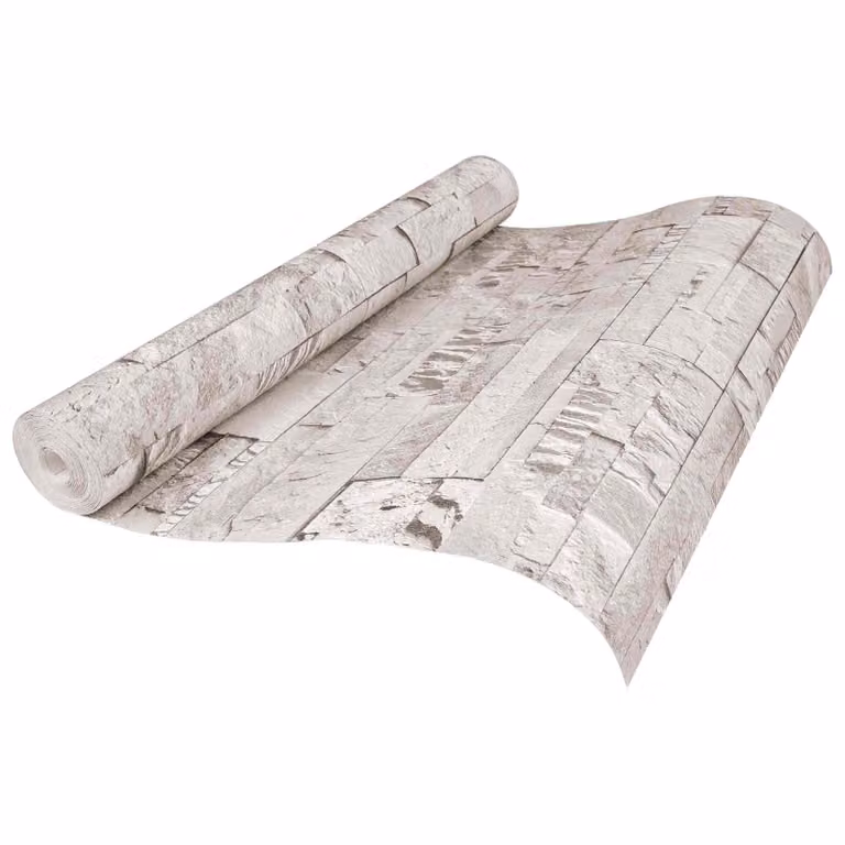 vidaXL Carta da Parati 3D Effetto Pietra Beige in Tessuto Non Tessuto Lavabile, 10 x 0,53 m
