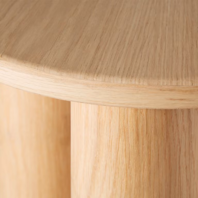 Tavolino rotondo design tectake in legno e MDF, colore beige e marrone, L/P/H: 45.5 x 40 x 40 cm