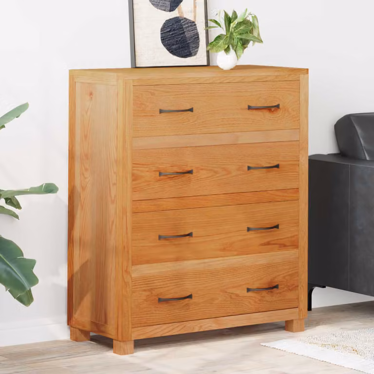 Armadietto moderno vidaXL in legno di quercia e pino marrone con cassetti e ante L/P/H: 80 x 35 x 95 cm