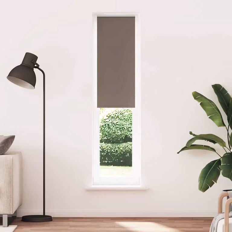 Tenda a Rullo Oscurante vidaXL in Poliestere, Disponibile in Marrone o Grigio, L: 55 cm, H: 230 cm