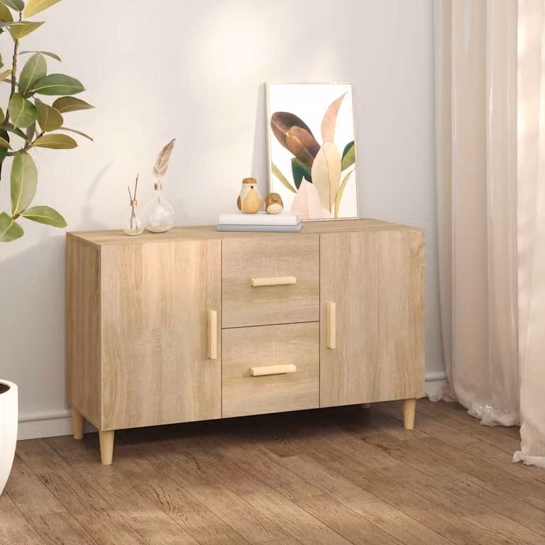 Credenza vidaXL in Rovere Sonoma e Legno Multistrato, L 100 cm x P 36 cm x H 60 cm