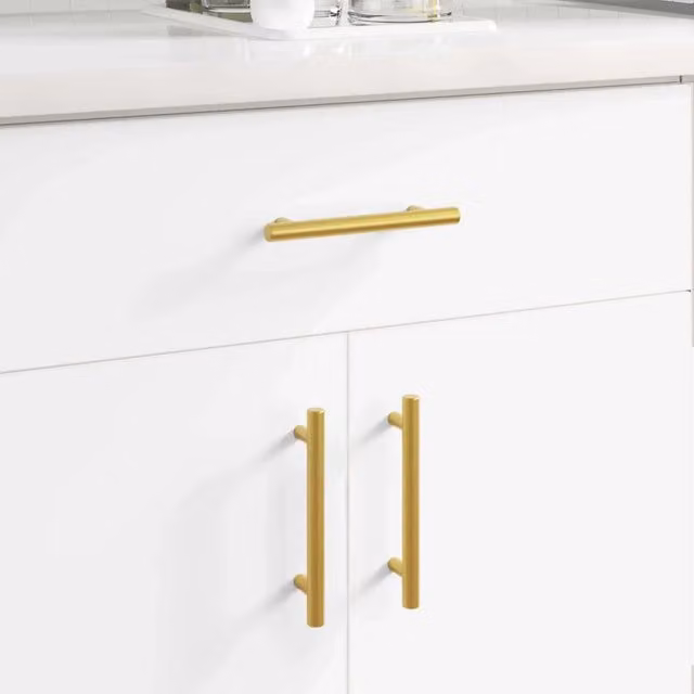 Set di 510 maniglie per armadio vidaXL in acciaio inox color oro lucido, lunghezza 150 mm