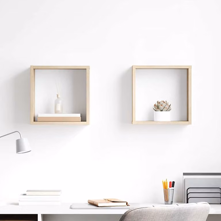 Set di 2 mensole a cubo vidaXL in legno Rovere Sonoma, design minimalista da parete, L 30 x P 15 x H 30 cm