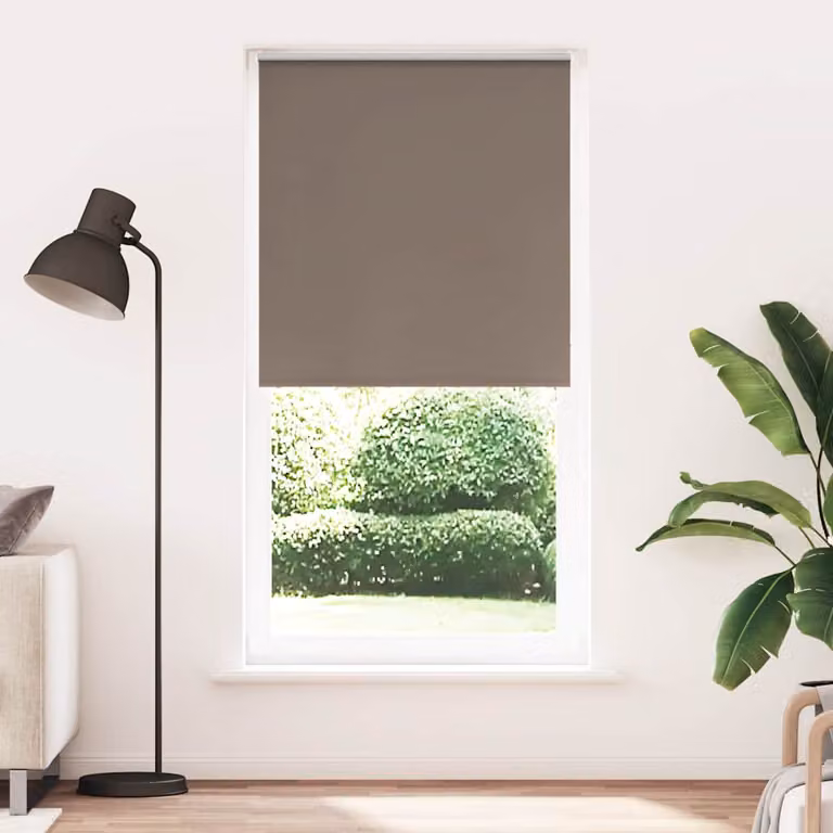 vidaXL Tenda a Rullo Oscurante in Poliestere Marrone L/P/H: 95 x 230 cm