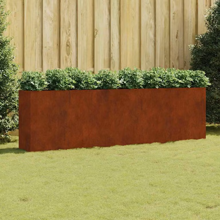 Fioriera Rialzata da Giardino vidaXL in Acciaio Corten Marrone L: 280 cm, P: 40 cm, H: 80 cm