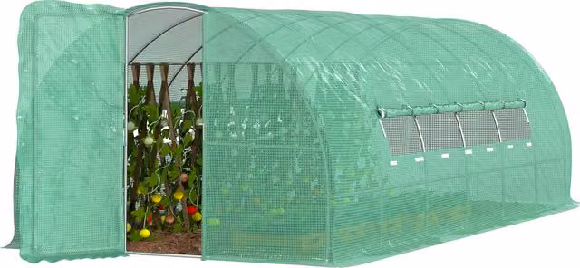 Serra da giardino a tunnel Outsunny Aosom in PE verde, L: 600 cm, P: 300 cm, H: 200 cm