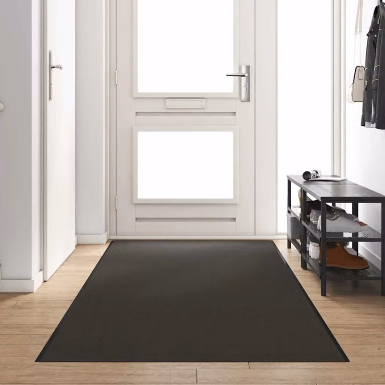 Tappetino moderno vidaXL antracite e nero in poliammide e PVC, L: 400 cm, P: 120 cm, H: 1 cm