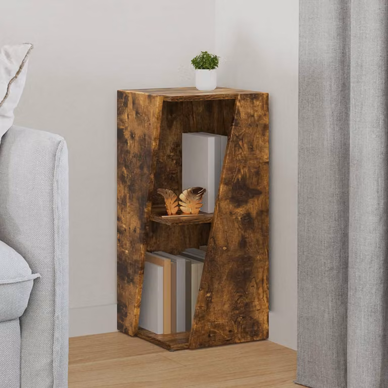 vidaXL Mensola laterale angolare moderna in legno ingegnerizzato marrone L 33 cm, P 32 cm, H 70,5 cm