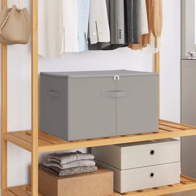 Set di 24 scatole di stoccaggio ripiegabili vidaXL in tessuto non tessuto grigio, L: 60 cm, P: 43 cm, H: 35 cm