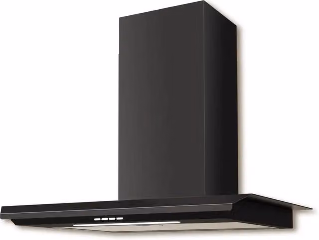 Cappa a parete Baraldi LIVING Nera da 90 cm con aspirazione 800 m3/h e display LED