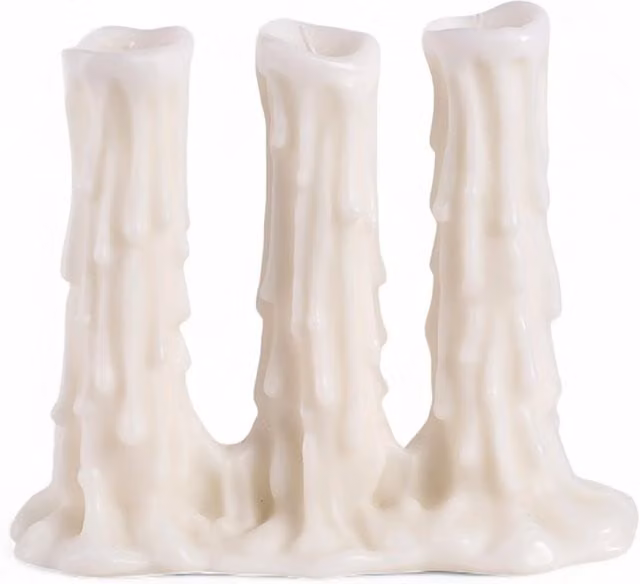 Set di 3 candele Melt-D di Seletti in ceramica bianca con design moderno e astratto