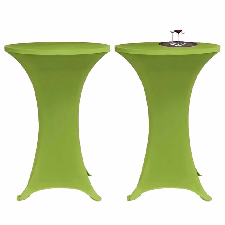 Set di 2 copritavoli elastici vidaXL in verde, diametro 60 cm