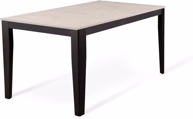E-Stylo Tavolo allungabile moderno con top in melaminico cemento bianco e base in metallo nero, L/P/H: 130/290 x 80 x 76 cm