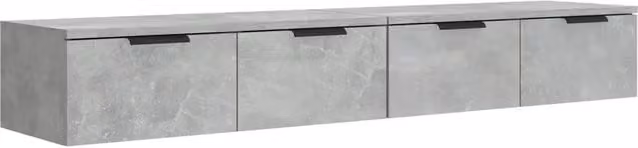 Set di 2 pensili da parete in legno composito grigio cemento dal design classico L: 68 cm, P: 30 cm, H: 20 cm