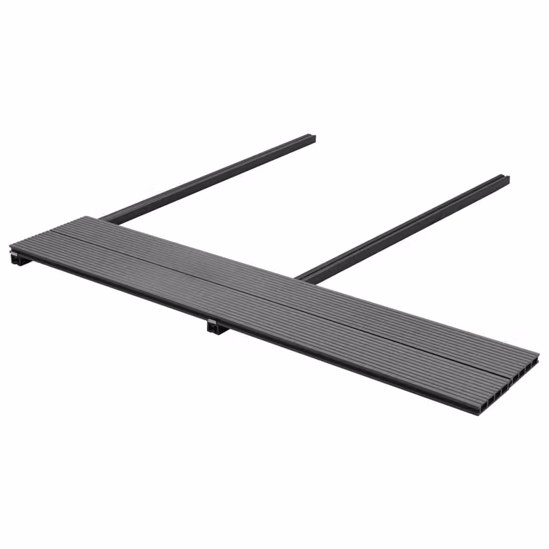 Set di 120 piastrelle per pavimento da deck vidaXL in WPC colore grigio antracite