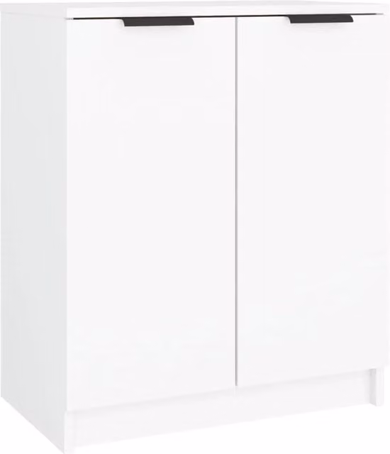 Scarpiera moderna a parete in MDF bianco opaco per ingresso e soggiorno L: 59 cm, P: 35 cm, H: 70 cm