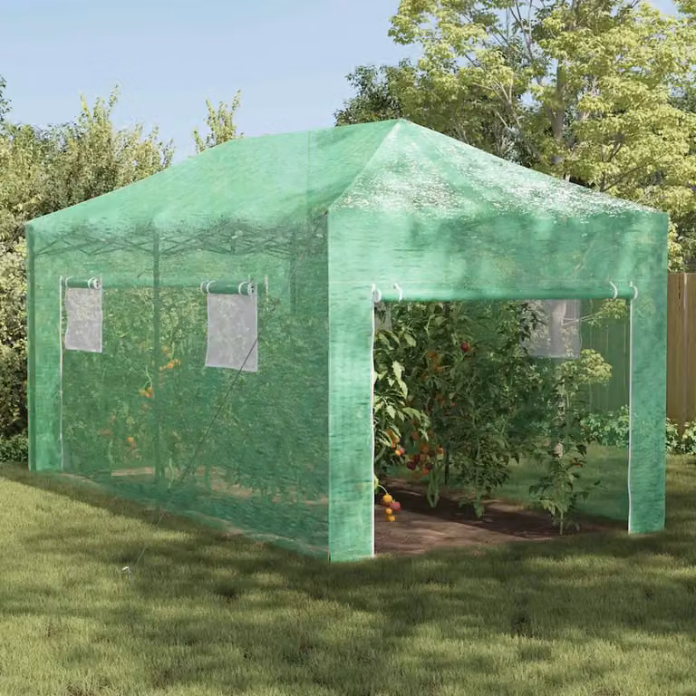 Serra pop-up vidaXL in ferro verde L: 290 cm, P: 580 cm, H: 315 cm
