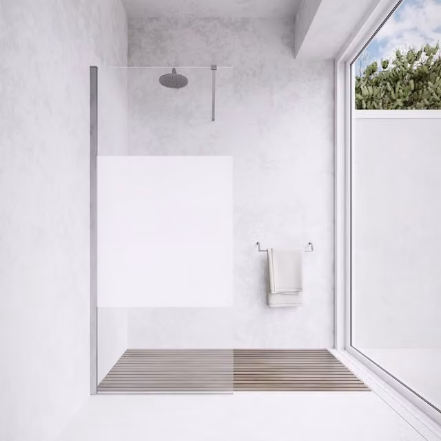 Parete doccia walk-in Lazaros rettangolare in vetro opaco con rivestimento anticalcare, L: 70 cm, H: 200 cm, spessore 8 mm