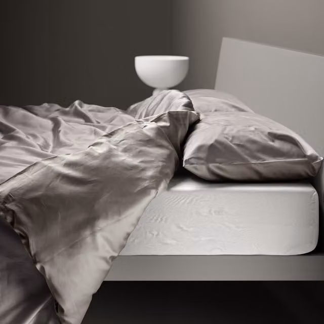 Copripiumino reversibile DaunenStep Oasi Kiss in cotone mako satin grigio L: 135 cm x P: 200 cm