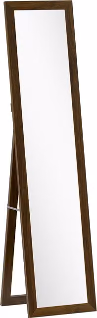 Specchio a figura intera HOMCOM con cornice in MDF, da appendere o con appoggio inclinabile, H: 157 cm, L: 37 cm, Colore Noce