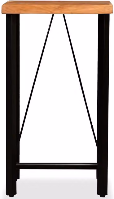 Tavolino da Bar Quadrato vidaXL in Legno di Acacia e Metallo Marrone L/P/H: 60 x 60 x 107 cm