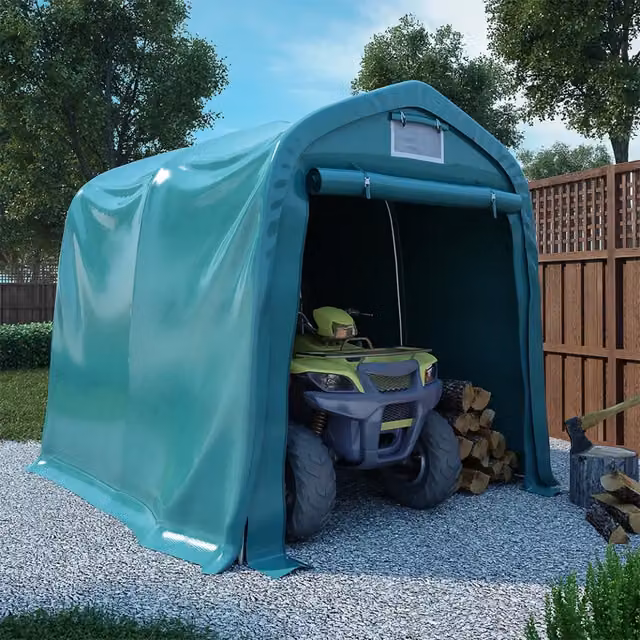 Tenda Garage Videx in PVC e Acciaio Zincato Verde L 240 cm x P 240 cm x H 240 cm