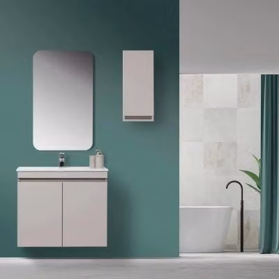 Mobile Bagno Sospeso INBAGNO Beige con Ante Soft Close e Finitura Opaca L: 80 cm