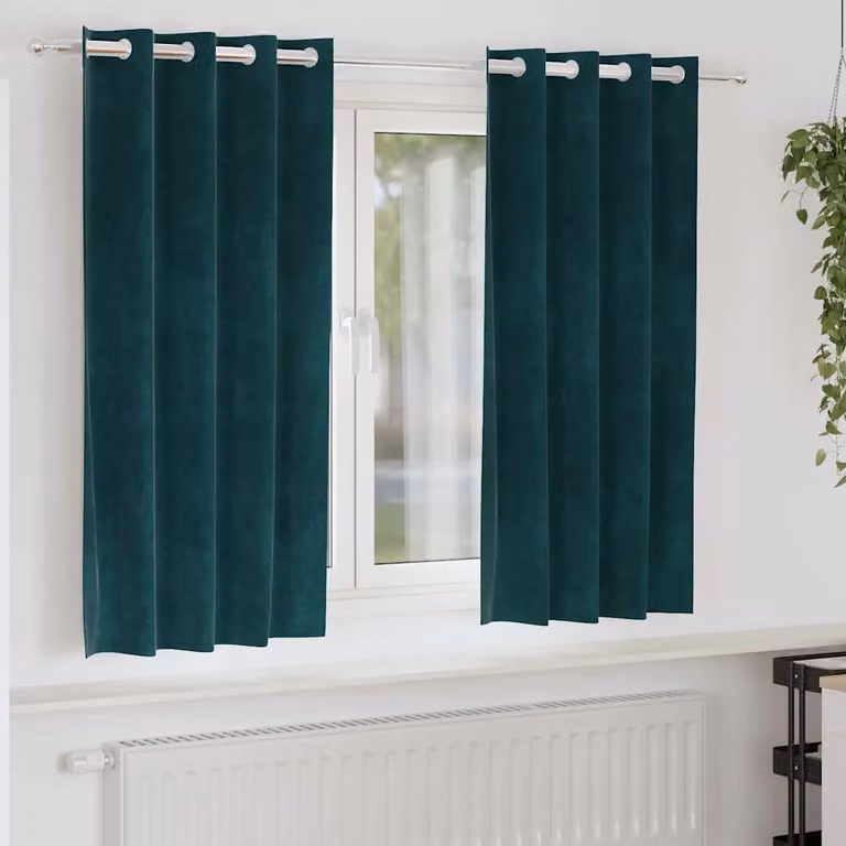 Set di 2 tende oscuranti vidaXL in velluto verde, L: 140 cm x H: 175 cm