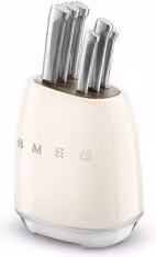 Set di coltelli con ceppo Smeg Block 6 pezzi colore beige e bianco