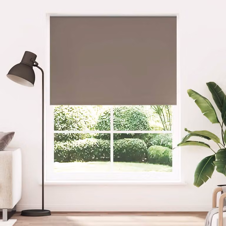 vidaXL Tenda a rullo oscurante termoisolante in poliestere, L: 140 cm, H: 230 cm, colore marrone