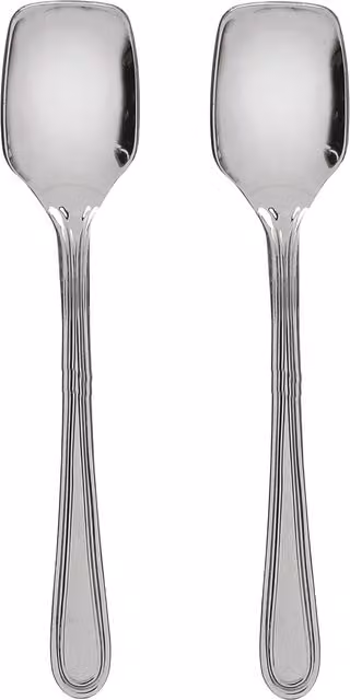 Set di 2 cucchiaini da tè City EME in acciaio inox lucido color argento