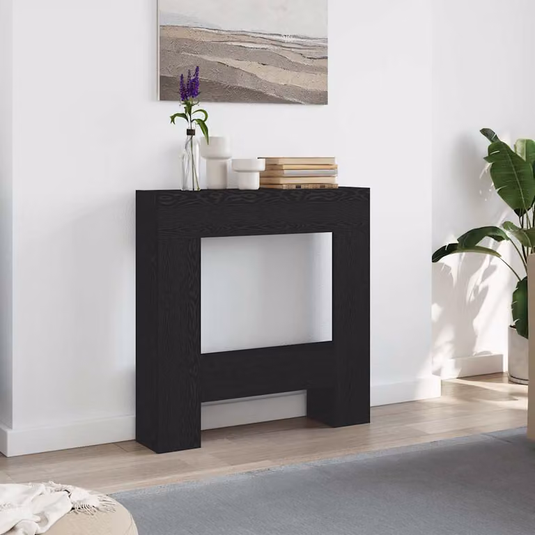 Cornice per Camino vidaXL in Rovere Nero, L: 81 cm, P: 18 cm, H: 82 cm