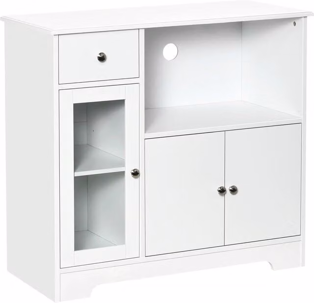 Armadio da cucina Minimal bianco con ante a battente e vano per elettrodomestici L: 90 cm, P: 40 cm, H: 82 cm