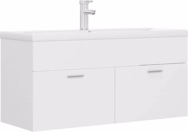 Mobile lavabo moderno con lavabo integrato bianco L: 100 cm, P: 38,5 cm, H: 46 cm