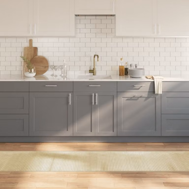 Tappeto rettangolare moderno vidaXL in bambù e polipropilene, colore beige, L: 60 cm, P: 400 cm