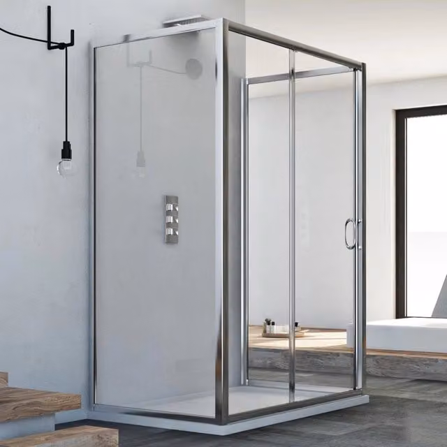 Box Doccia IDRALITE Replay Trio 1 con Anta Scorrevolente, Trasparente, L 130 x P 70 x H 185 cm