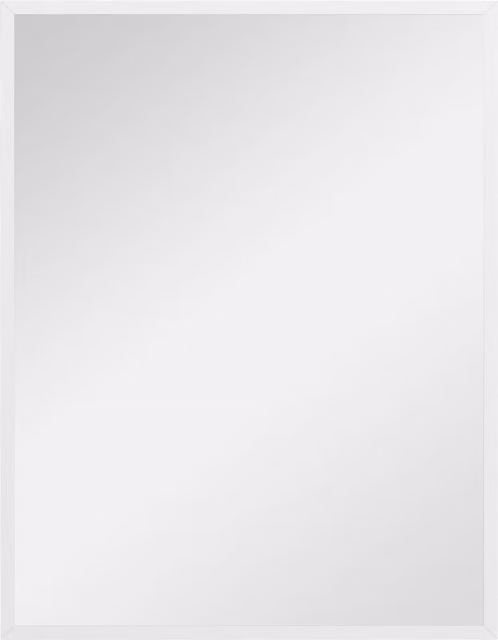 Specchio da bagno rettangolare HOMCOM con ganci, in vetro e MDF, Bianco, L: 70 cm, H: 90 cm