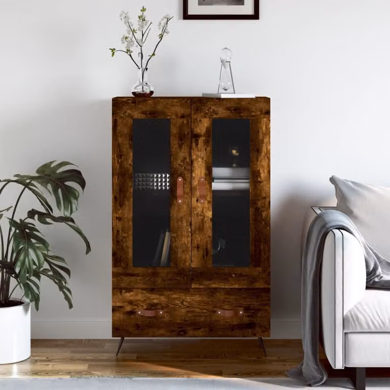 Credenza moderna vidaXL in legno Rovere Fumo, L/P/H: 115 x 69,5 x 31 cm